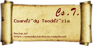 Csanády Teodózia névjegykártya